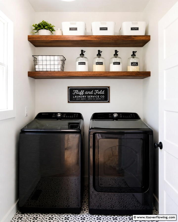 Overhead Storage Shelves - 25 Laundry Closet Ideas for Small Spaces