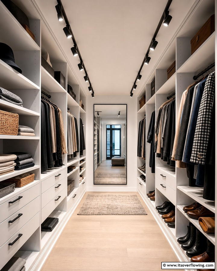 Overhead Track Lighting - 25 Bright Closet Lighting Ideas for Organized Spaces