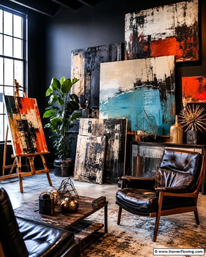 Overlapping Artwork Displays - 25 Grunge Aesthetic Room Decor Ideas for a Unique Look