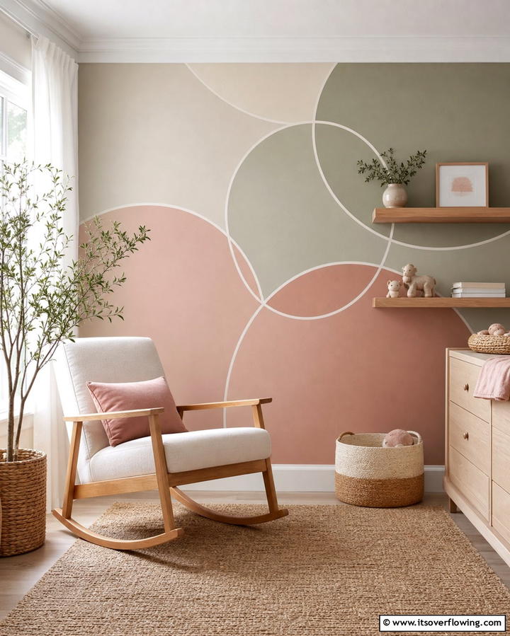 Overlapping Circles Harmony - 25 Geometric Accent Wall Ideas for Modern Interiors