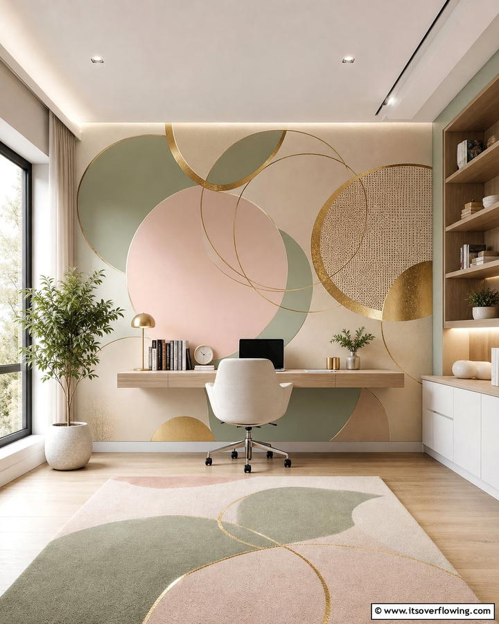 Overlapping Circles - 25 Geometric Accent Wall Ideas for Modern Interiors