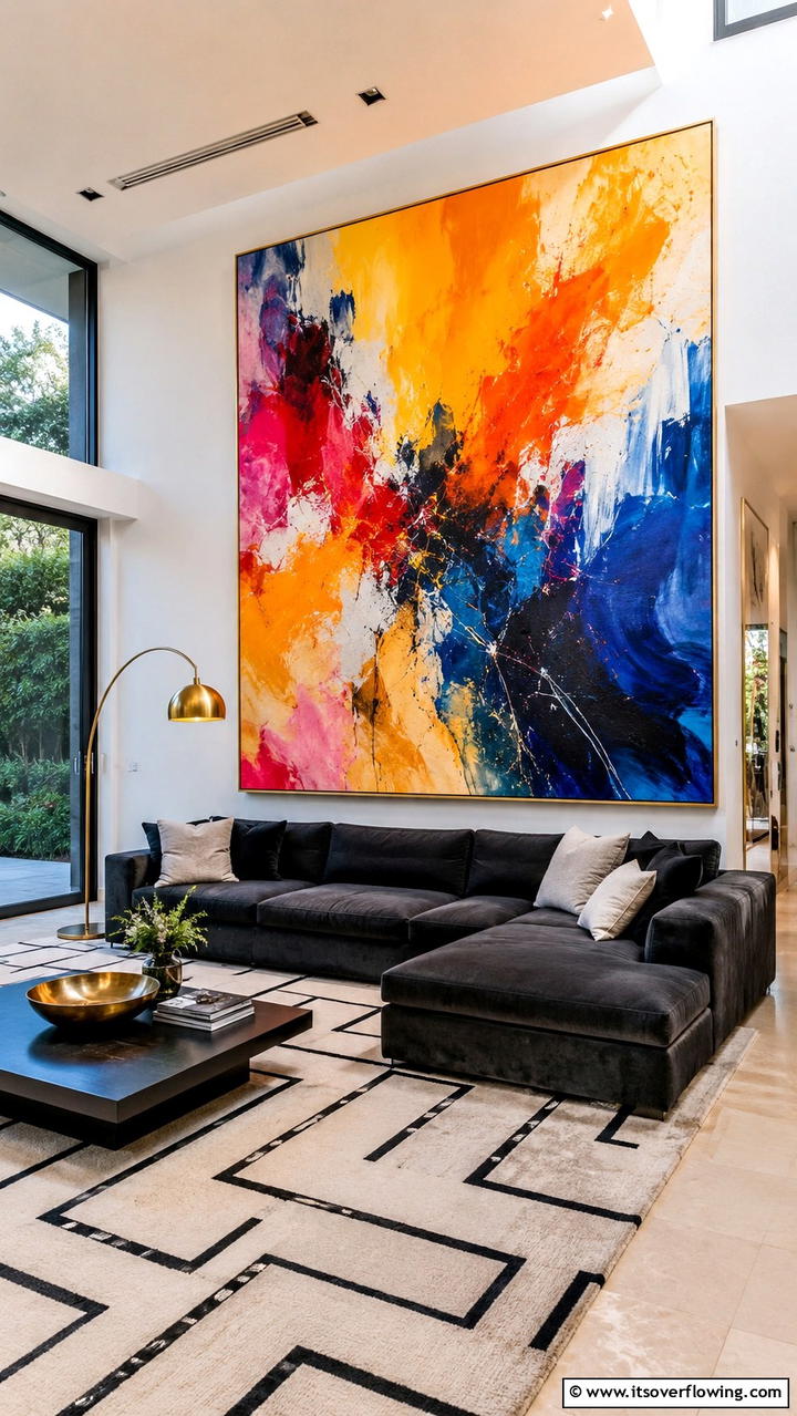 Oversized Art Piece - 21 Stylish Wall Decor Ideas to Refresh Your Living Space