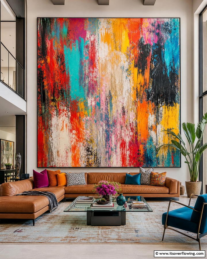 Oversized Artwork - 25 Maximalist Living Room Design Ideas for Bold Homes