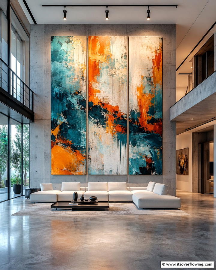 Oversized Artwork as a Bold Statement - 25 Mansion Living Room Ideas for Luxurious Spaces