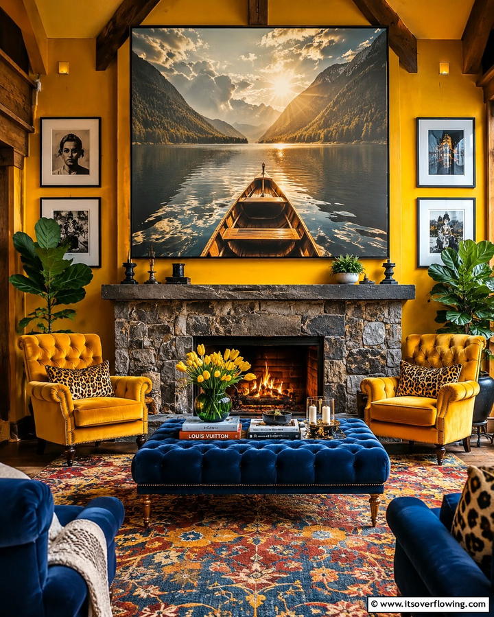 Oversized Artwork as a Focal Point - 25 Maximalist Living Room Design Ideas for Bold Homes