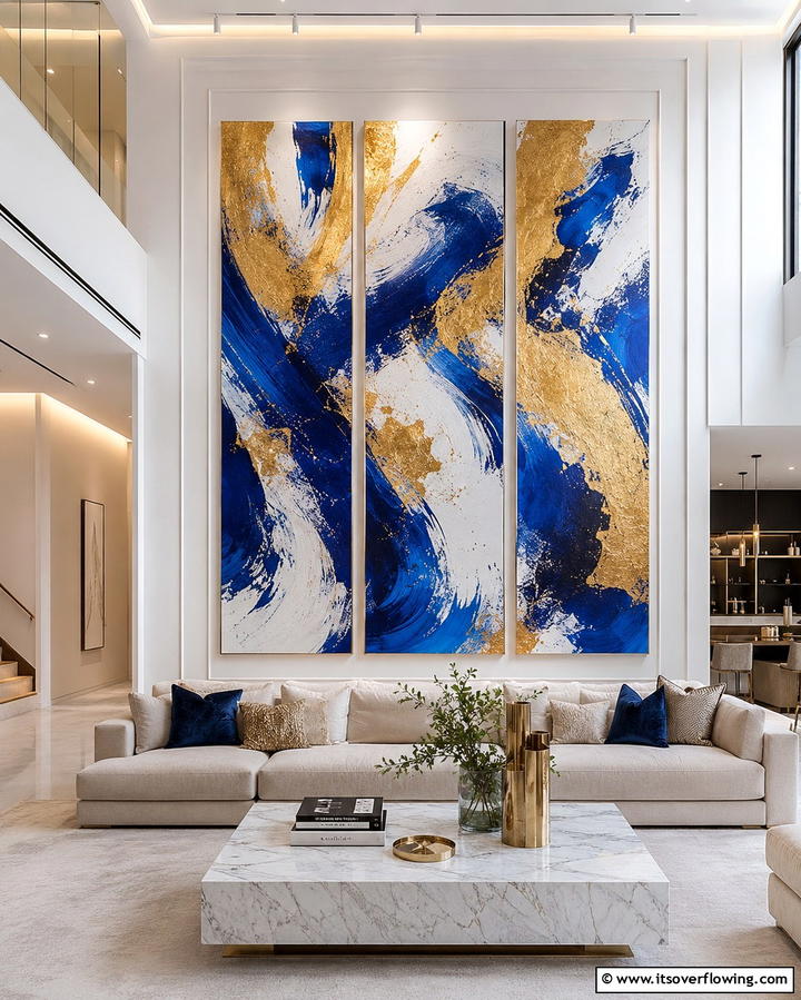 Oversized Artwork for Visual Impact - 30 High Ceiling Wall Decor Ideas for Tall Interior Spaces