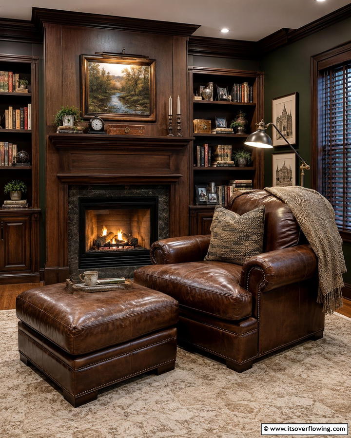 Oversized Chairs for Solo Relaxation - 25 Fireplace Seating Ideas to Cozy Up Your Living Room