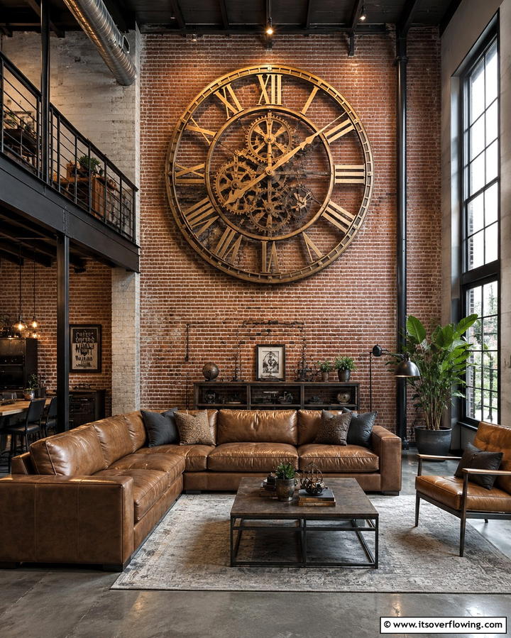Oversized Clocks - 30 High Ceiling Wall Decor Ideas for Tall Interior Spaces