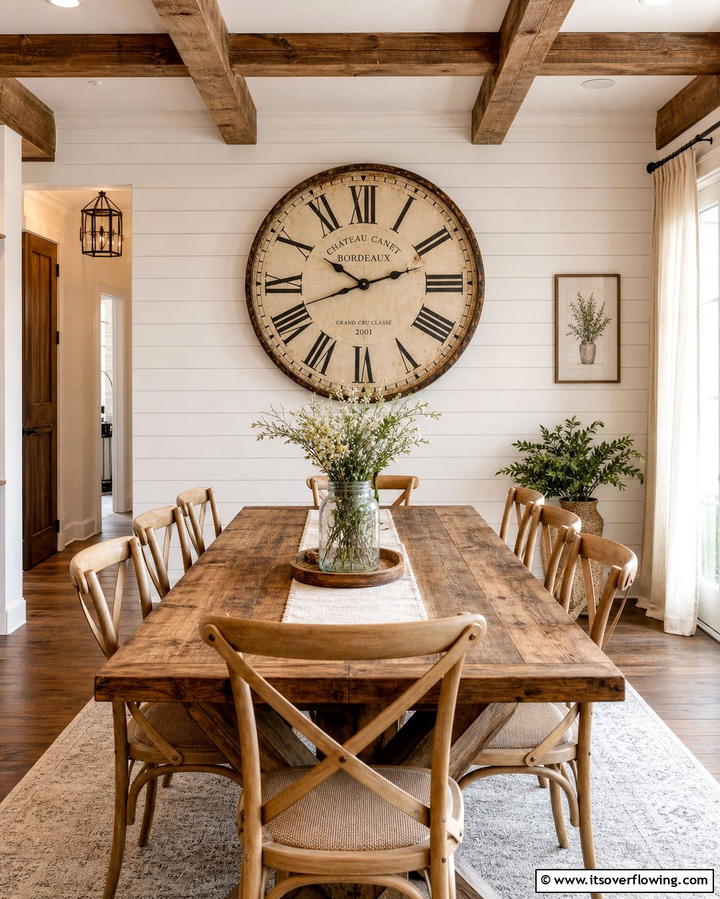 Oversized Clocks - 25 Dining Room Wall Decor Ideas to Elevate Your Space