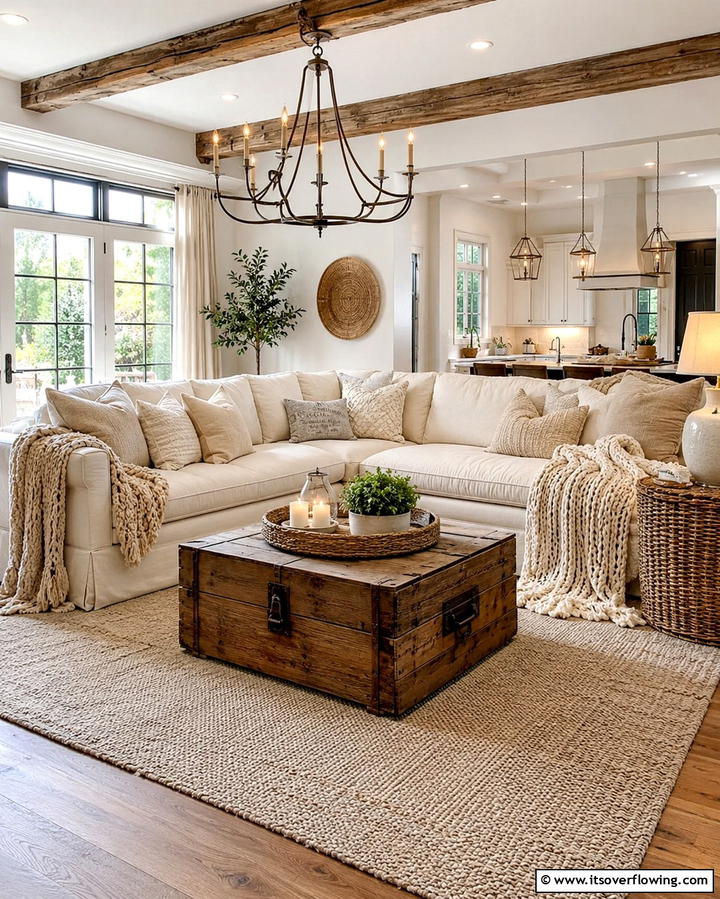 Oversized Farmhouse Sofas - 25 Farmhouse Living Room Ideas for a Rustic Charm