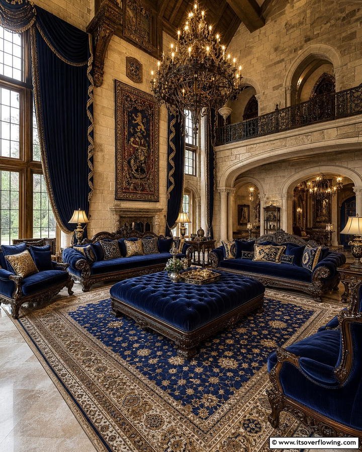 Oversized Furniture - 25 Castle Living Room Ideas for a Majestic and Regal Ambiance