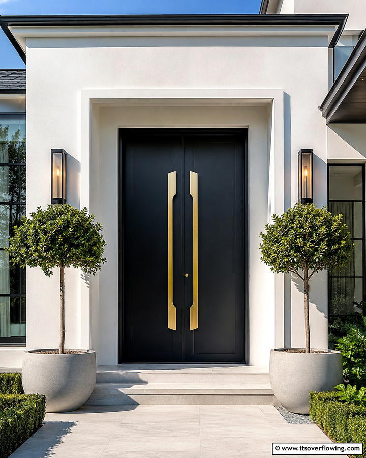 Oversized Handles - 25 Double Front Door Ideas for a Grand Entrance