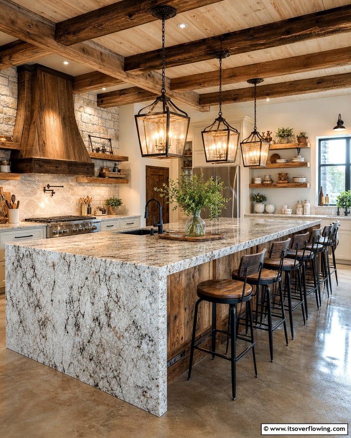 Oversized Kitchen Island - 25 Barndominium Kitchen Ideas for a Rustic and Modern Space