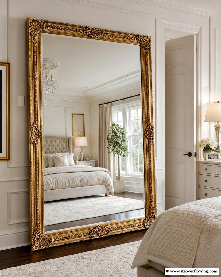Oversized Mirrors - 25 Glam Bedroom Ideas for a Luxurious Retreat