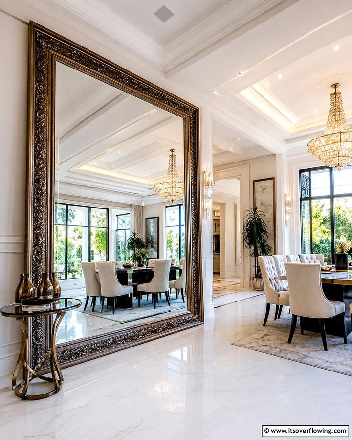 Oversized Mirrors - 25 Parisian Dining Room Ideas for Elegant Spaces
