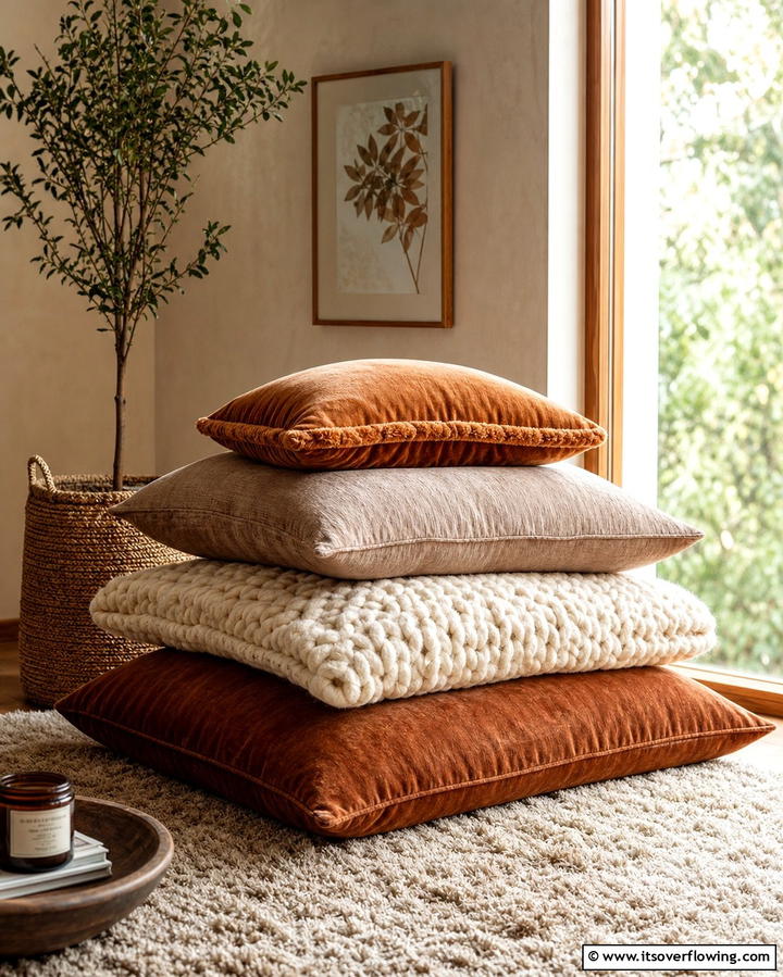 Oversized Pillows for Cozy Vibes - 25 Floor Seating Ideas for a Relaxing Living Space