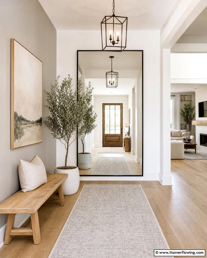 Oversized Statement MirrorExact - 25 Hallway Mirror Ideas for Stylish and Functional Spaces
