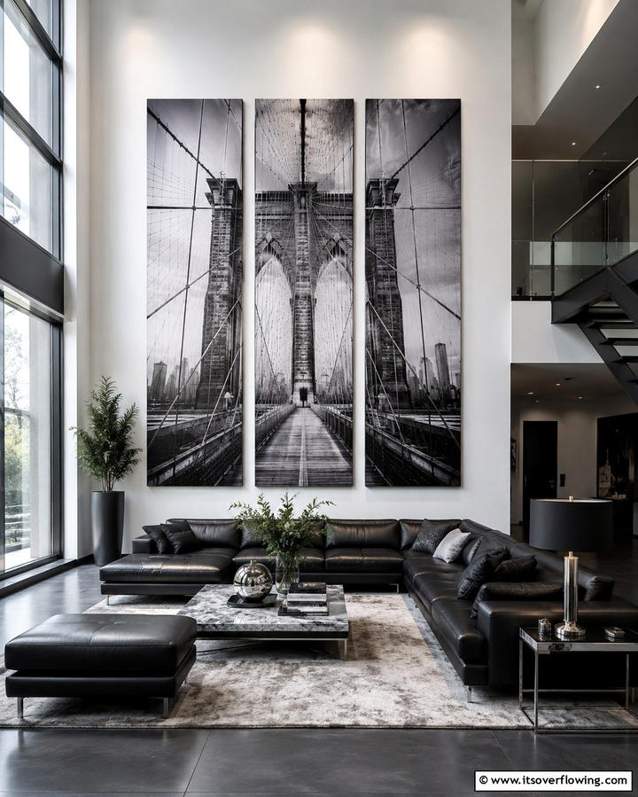 Oversized Wall Art - 25 Loft-style Living Room Ideas for Modern Homes