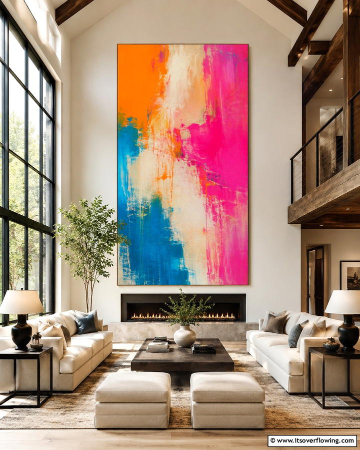 Oversized Wall Art - 25 Transitional Interior Design Ideas for Your Home