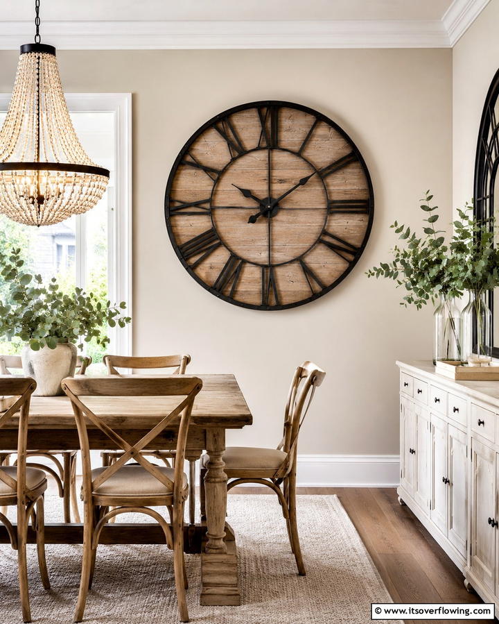 Oversized Wall Clock - 25 Large Wall Decor Ideas to Make a Bold Statement