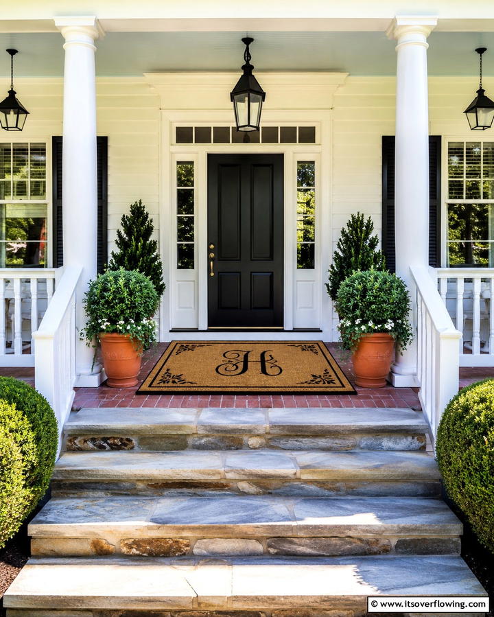 Oversized Welcome Mat - 25 Colonial Front Porch Ideas for Timeless Charm