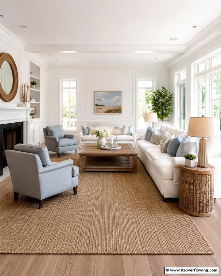 Oversized Windows - 30 Hamptons Living Room Ideas for Coastal-Inspired Elegance