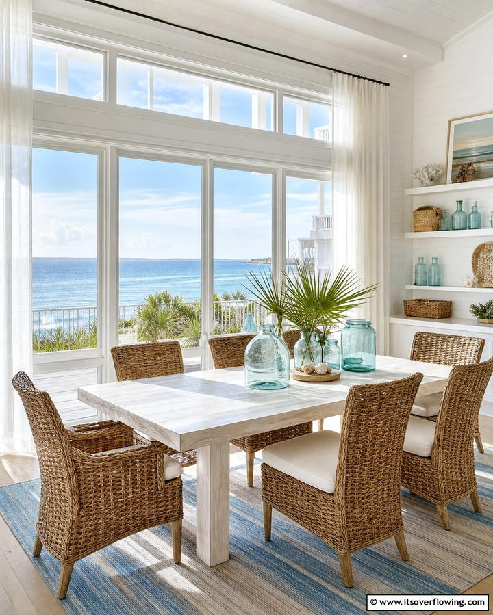Oversized Windows for Natural Light - 25 Coastal Dining Room Ideas for a Beachy Vibe