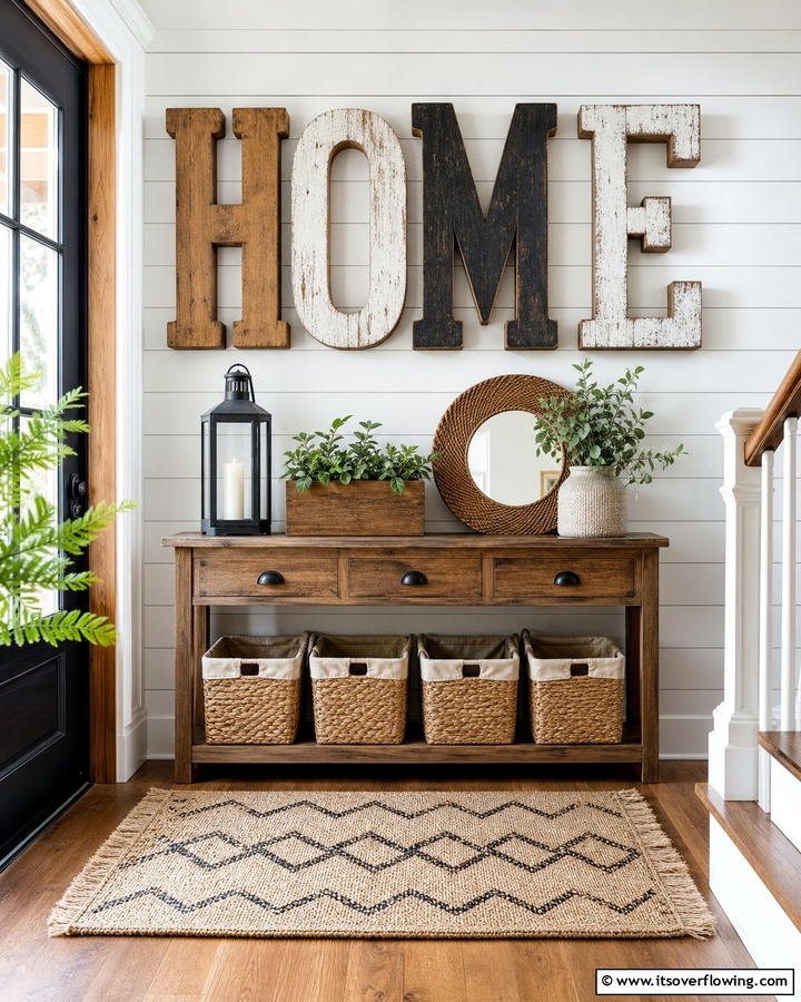 Oversized Wooden Letters - 20 Rustic Wall Decor Ideas for a Cozy and Charming Home