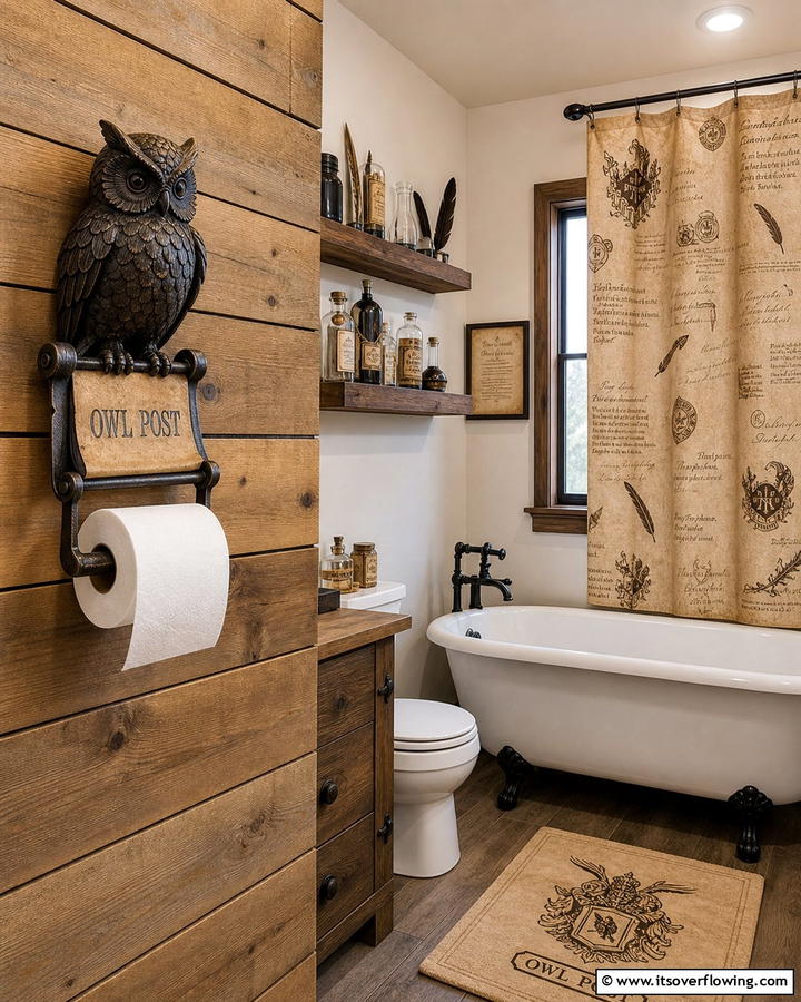Owl Post Toilet Paper Holder - 20 Harry Potter Bathroom Ideas for Magical Spaces