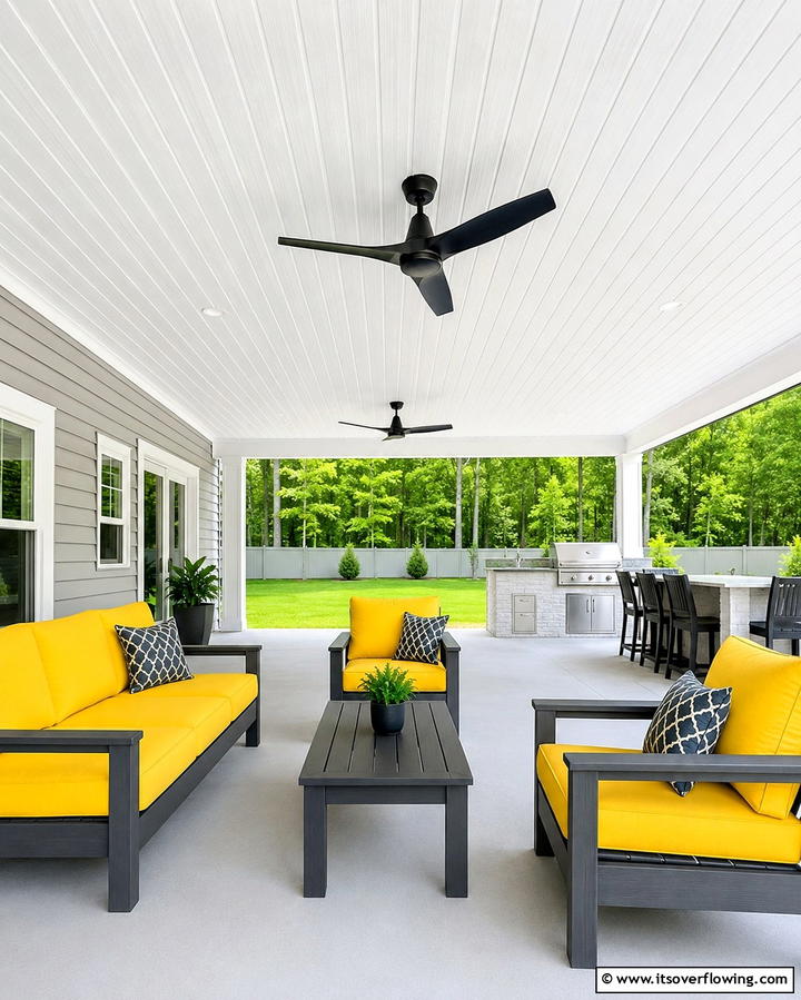 PVC Panels Ceiling - 25 Patio Ceiling Ideas for Stylish Outdoor Spaces
