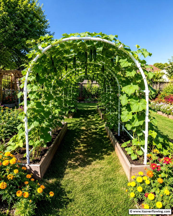 PVC Pipe Arch Trellis - 25 Cucumber Trellis Ideas for a Productive Garden