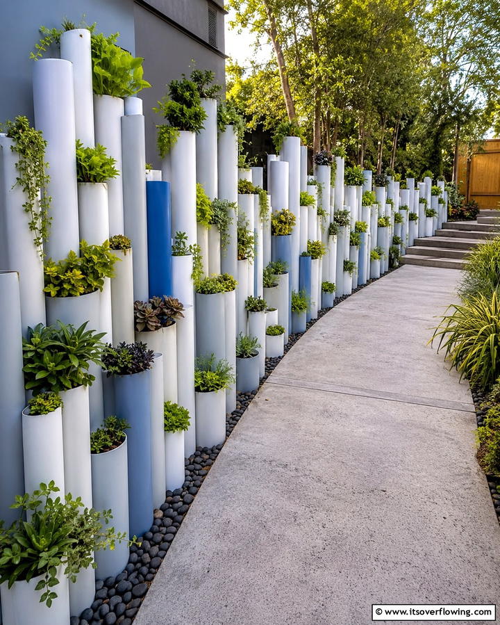PVC Pipe Retaining Wall - 25 Inexpensive Retaining Wall Ideas for Your Yard