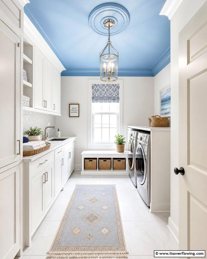 Paint the Ceiling Blue - 25 Blue Laundry Room Ideas for a Fresh and Clean Look