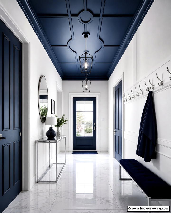 Paint the Ceiling for a Unique Touch - 25 Narrow Hallway Ideas to Maximize Space and Style