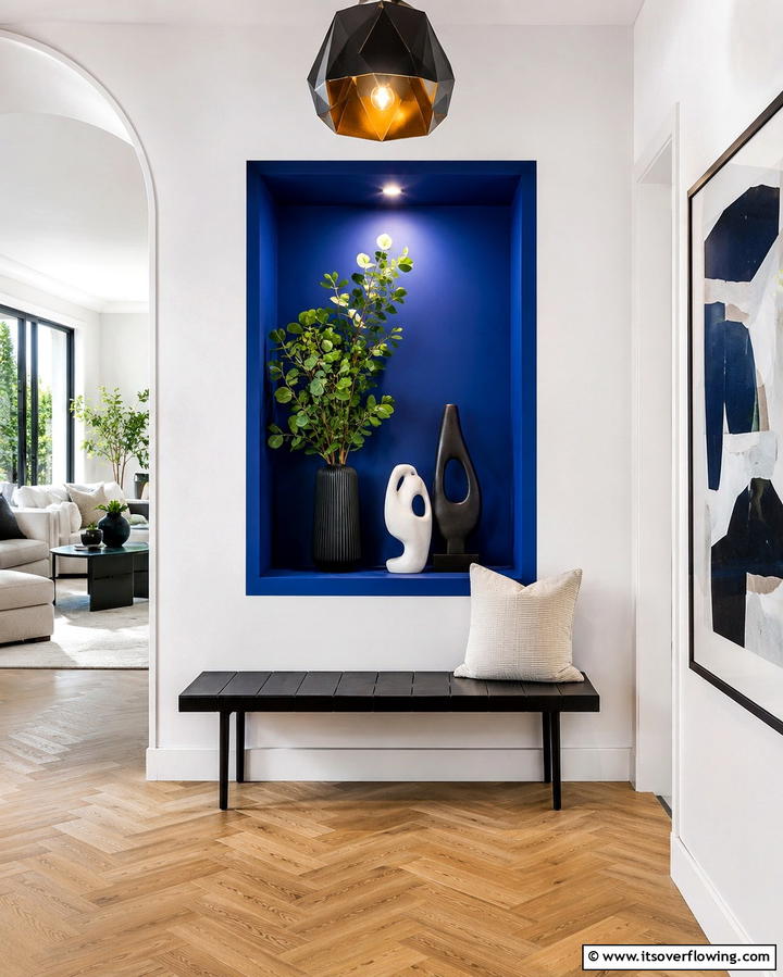 Painted Accent Niches - 20 Wall Niche Ideas to Display Art and Decor Creatively