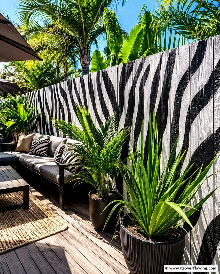 Painted Animal Prints - 25 Fence Painting Ideas to Refresh Your Outdoor Space