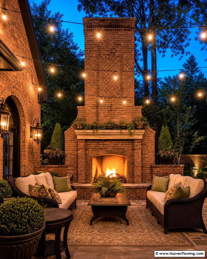 Painted Brick Fireplace - 25 Rustic Brick Fireplace Ideas to Warm Up Your Home