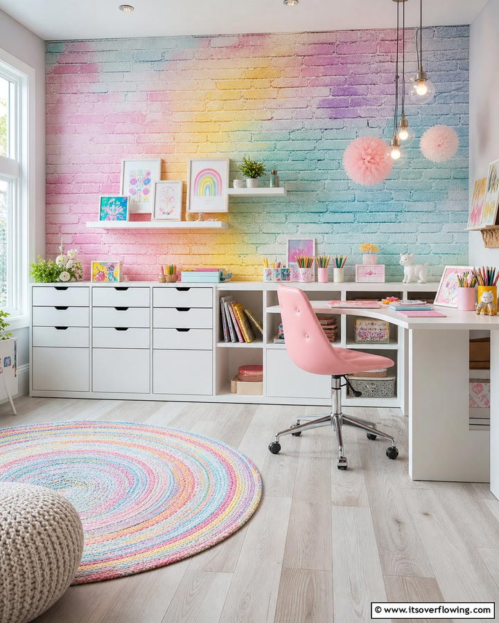 Painted Brick Wallpaper for Artistic Flair - 25 Brick Wallpaper Ideas to Transform Your Interior Spaces