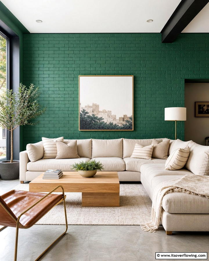 Painted Brick for a Pop of Color - 25 Brick Wall Living Room Ideas for a Cozy Feel
