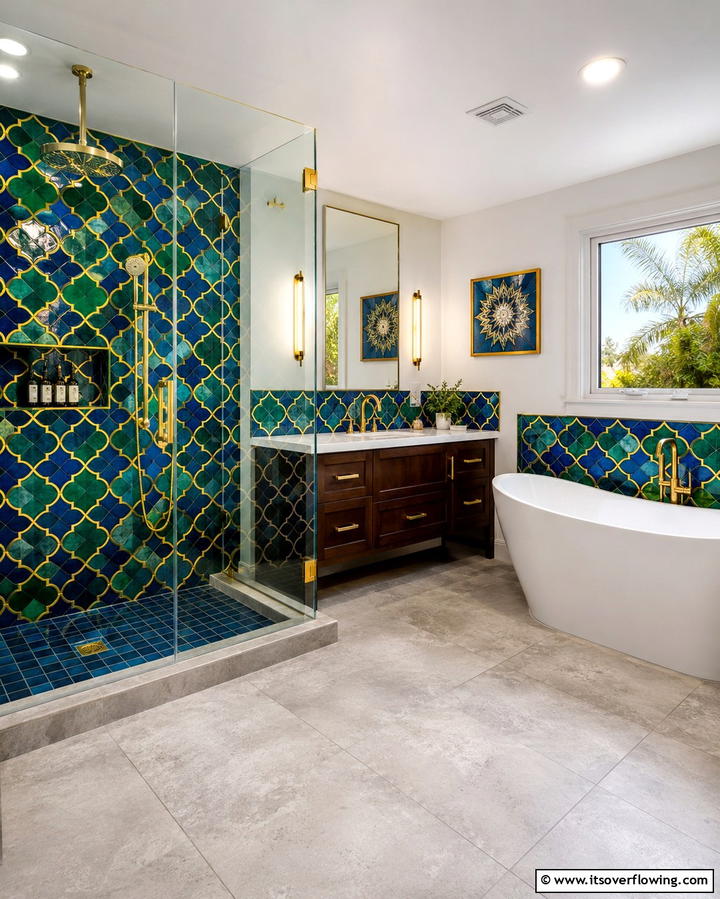 Painted Cabinetry - 30 Bold Colorful Bathroom Designs to Energize Your Morning Routine