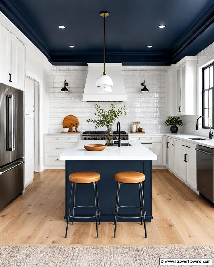 Painted Ceiling Contrast - 25 Beautiful Kitchen Ceiling Ideas to Elevate Your Space