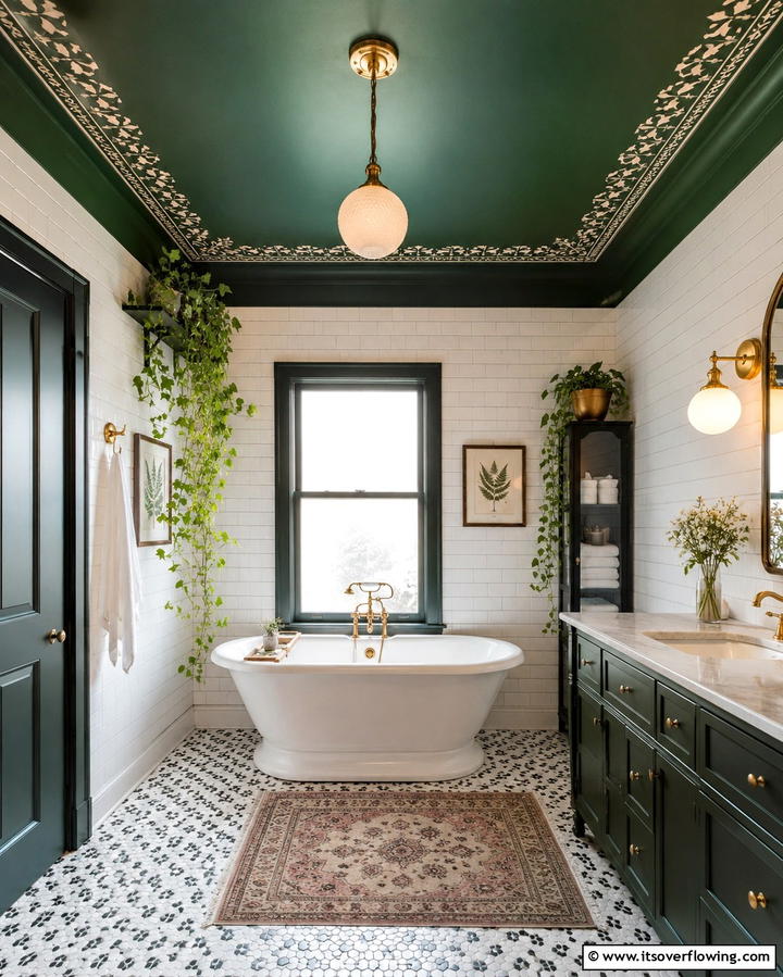 Painted Ceilings - 25 Eclectic Bathroom Ideas for a Unique and Personalized Space