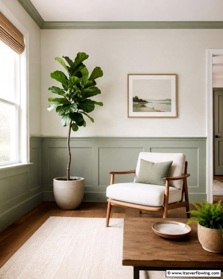Painted Chair Rail for a Cohesive Look - 30 Stylish Chair Rail Molding Ideas to Elevate Your Interiors