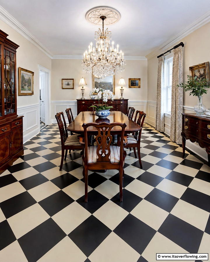 Painted Checkerboard for Timeless Sophistication - 25 Painted Floor Ideas to Revitalize Your Home
