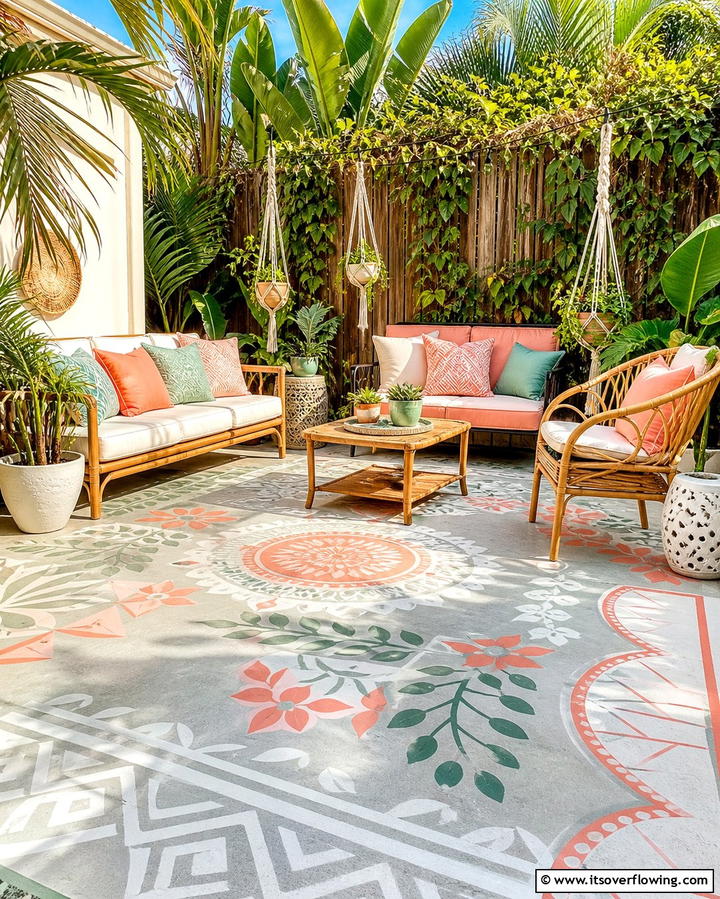 Painted Concrete Designs - 25 Concrete Patio Ideas on a Budget for Affordable Style