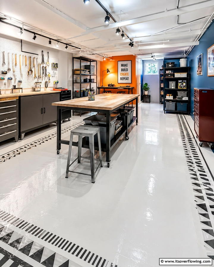 Painted Concrete Floors - 25 Basement Floor Ideas for a Functional Space