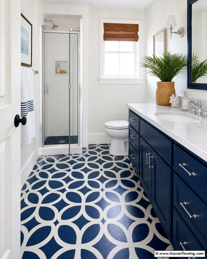 Painted Concrete Floors - 25 Small Bathroom Flooring Ideas for Stylish and Durable Floors