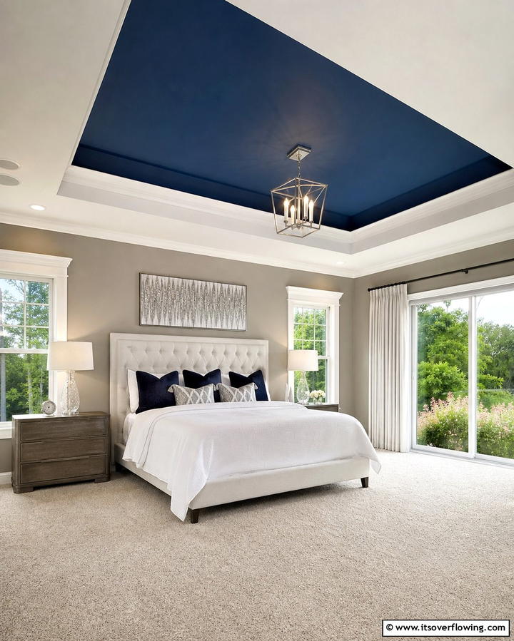 Painted Contrasting Colors - 25 Reverse Tray Ceiling Ideas for a Unique Look