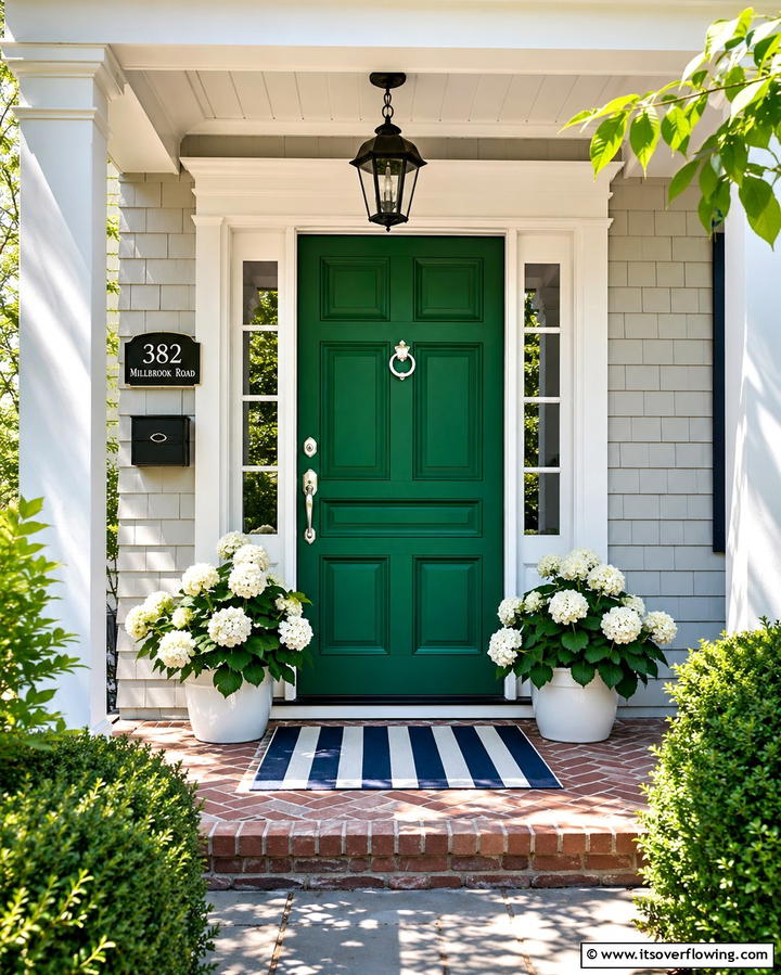 Painted Front Door - 30 Small Front Porch Ideas to Boost Curb Appeal