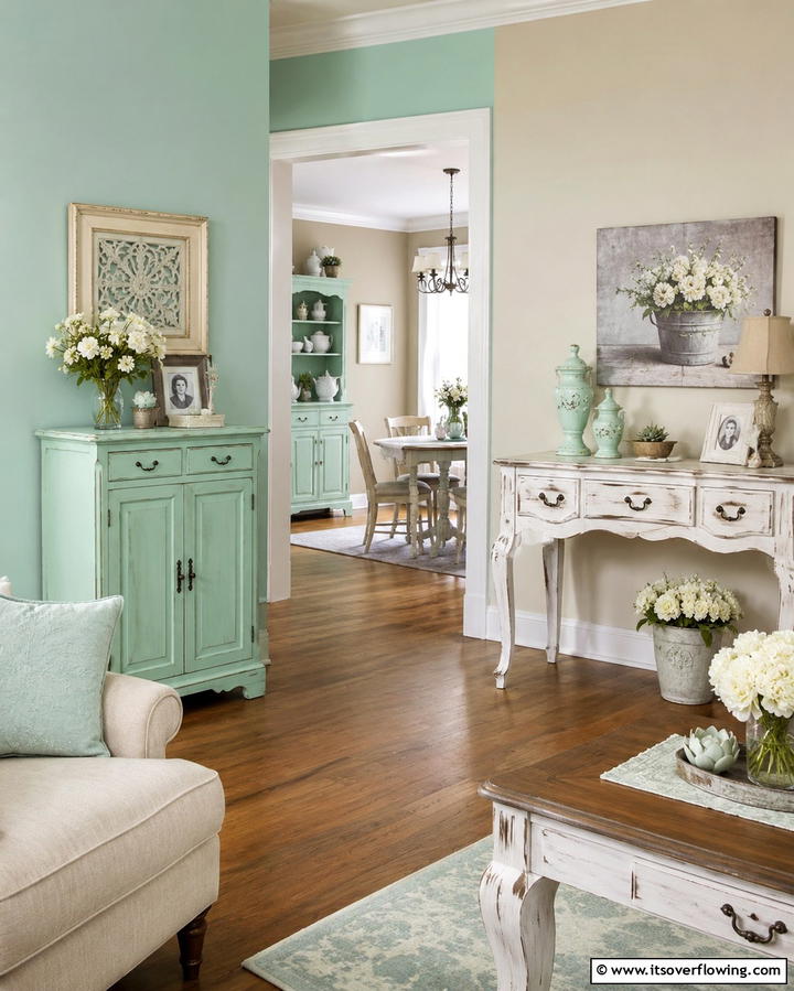 Painted Furniture - 25 Shabby-Chic Style Living Room Ideas for a Vintage Look